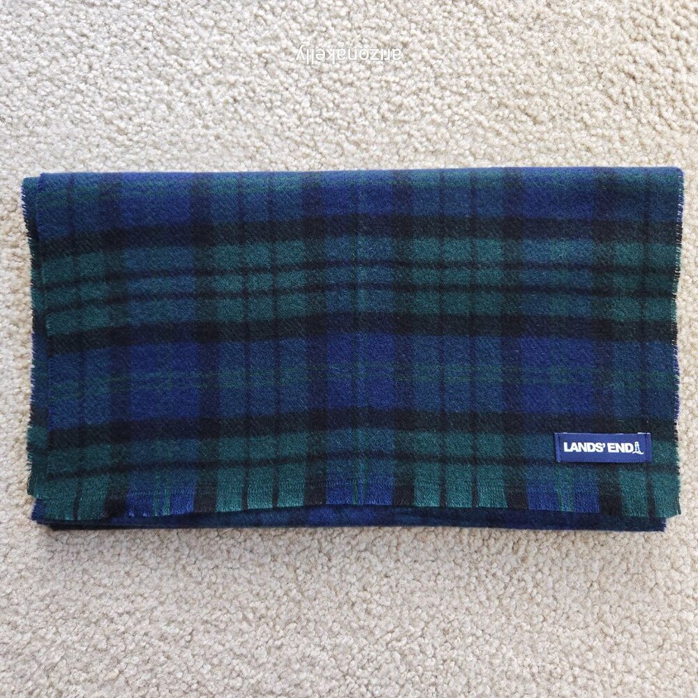 Lands' End BlackWatch Plaid Scarf - Picture 5 of 5